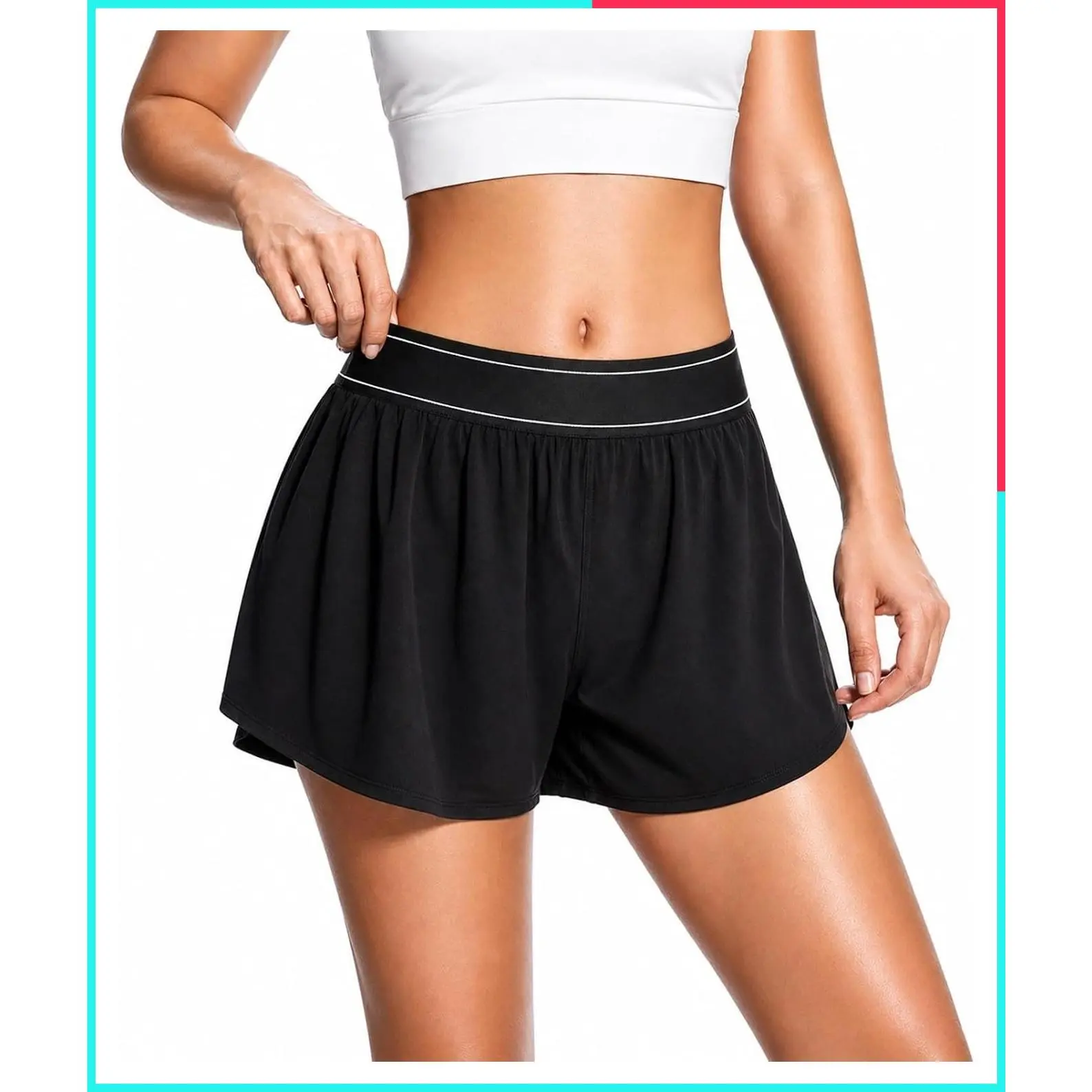 Women's 3" Running Shorts - 2-in-1 Quick Dry Athletic Shorts with Liner - Lightweight Gym Active Workout Shorts