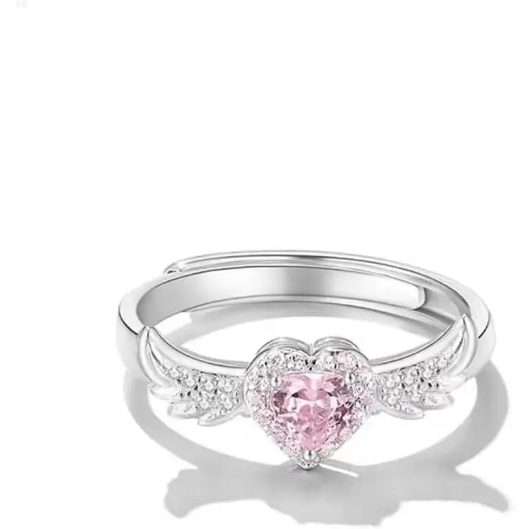 Pink Angel Wings Adjustable Open Ring for Women & Teen Girls – Angel Wing Jewelry, Best Birthday GiftGift