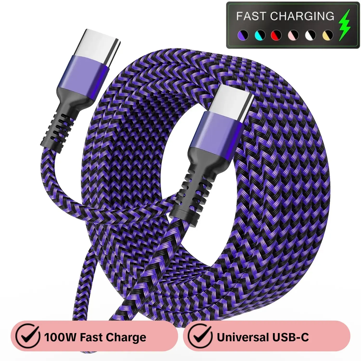 Fast-Charging 100W Max Type-C Charger, Fast Charge Pd, Compatible with Samsung S23/S22/S21 and More, Ideal for iPhone 15/16/17, Universal USB-C Charger for Cellphone, Smartphone and Electronic Devices