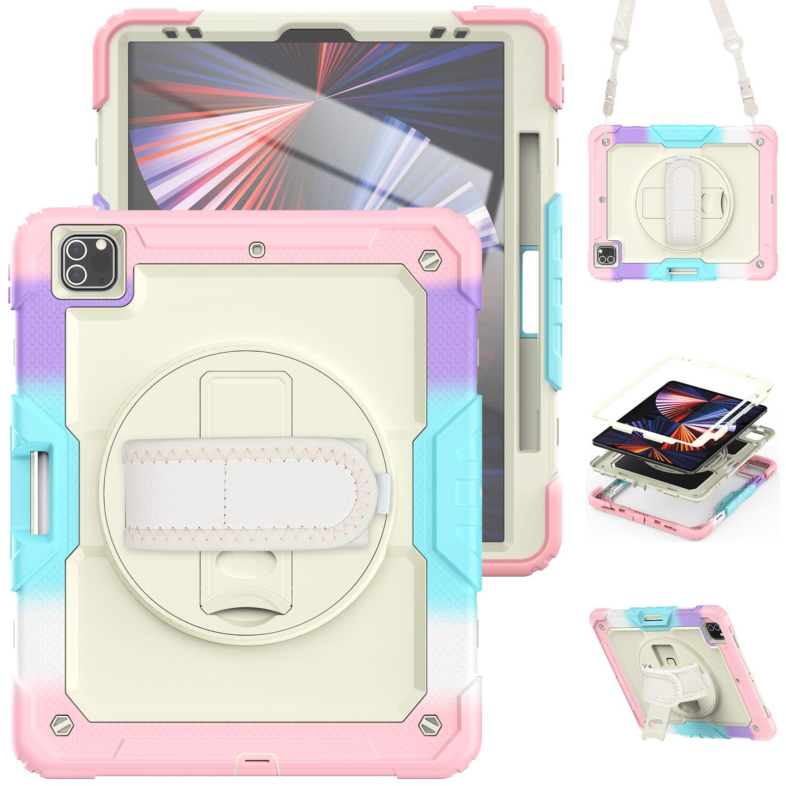 Shockproof Tablet Case with Adjustable Shoulder Strap & 360° Rotating Handle, Anti-drop Protective Sleeve for iPad Pro 12.9