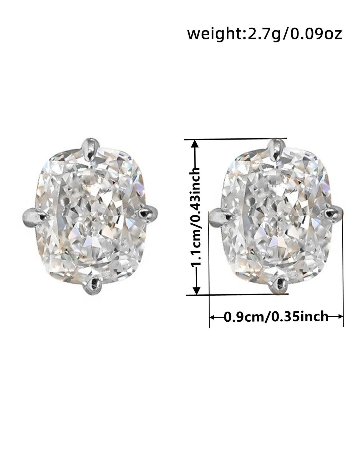 1 Pair Romantic Cubic Zirconia Stud Earrings For Women For Party Engagement Anniversary Jewelry Valentine's Day Gift Solitaire Earrings