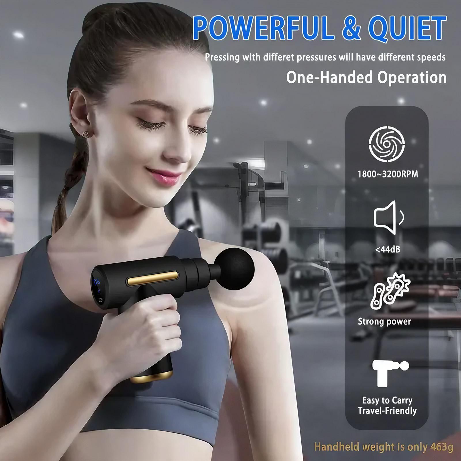 Professional Deep Tissue Massage Gun: High-Torque Portable Muscle Relaxation, Ergonomic Neck & Back Massager for Home Fitness Therapy, Health Gift Set.