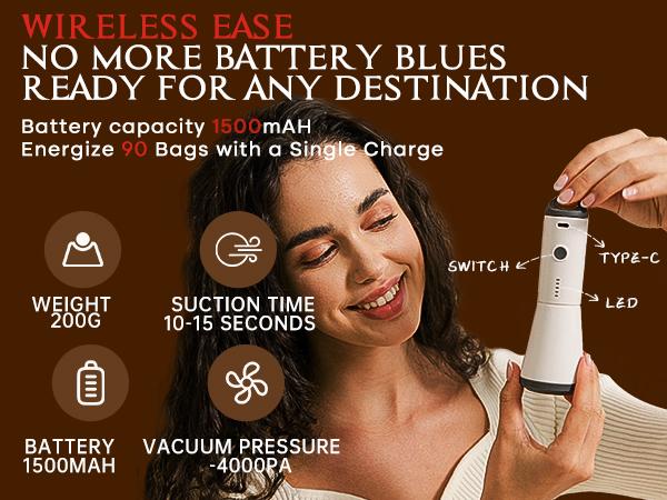 VACBIRD [2026 Upgraded] X7 Cordless Travel Vacuum Bag Set Vacuum Bags for Travel with Rechargeable air Pump, 15 Pack Carry-on Size Compression Packing Bags for Luggage and Suitcase, Space Saver for Clothes and Clothing Travel Zipper Pouches