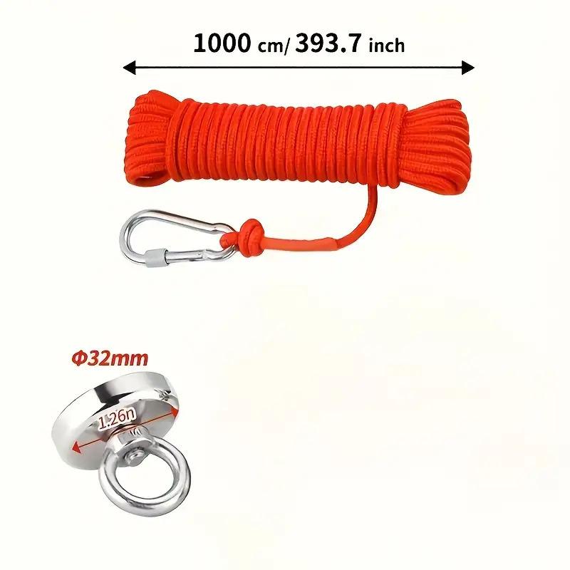 Retractable Magnetic Fishing Kit| 1000cm Long Rope| Suitable for River Fishing/Suspended and Fixed/Heavy Retrieval| 393.7-inch Load-Bearing Rope| Industrial-Grade Magnetic Design, Retractable Magnetic Fishing Kit