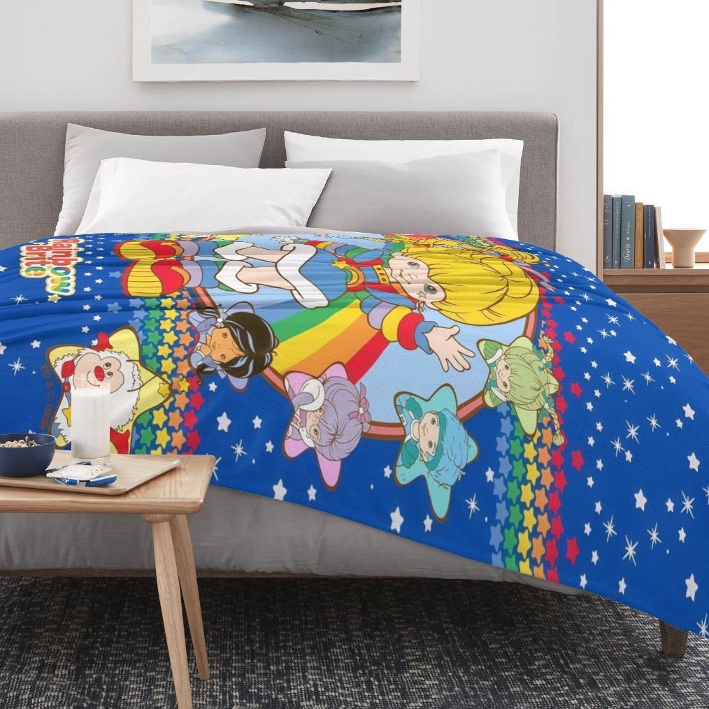 Rainbow Brite Starry Sky Throw Blanket, 80s Nostalgic Cartoon Art, Soft Flannel Fleece for Retro Lovers, Ideal Kids Gift & Couch Accent Rainbow Brite Starry Sky Throw Blanket, 80s Nostalgic Cartoon Art, Soft Flannel Fleece for Retro Lovers, Ideal Kids Gift & Couch Accent