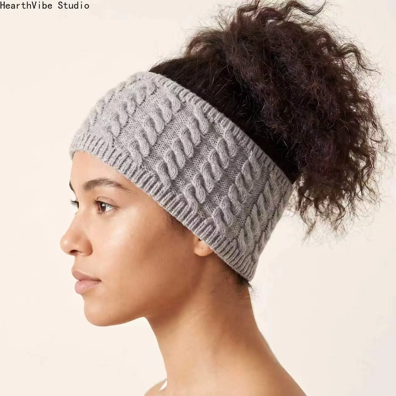 Cable Knit Headband for Women, Winter Warm Ear Warmer Head Wrap, Chunky Crochet Hairband Pack for Autumn Outdoor Running Skiing Stretchy Daily Hair Accessories
