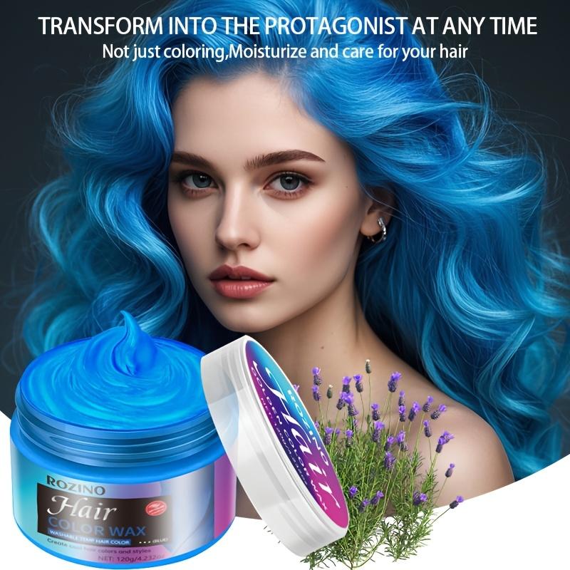 ROZINO One-Touch Blue Hair Wax Easy Color-Changing Define Exclusive Hair Color Haircare Flexible Hair Coloring Option