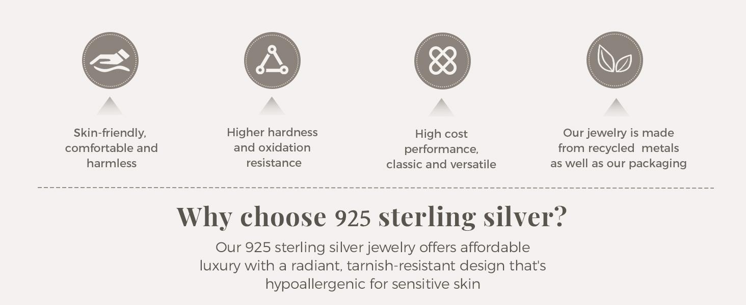 1 Carat CZ Solitaire Tennis Necklace for Women| 925 Sterling Silver Round Cut Cubic Zirconia, Elegant Everyday & Anniversary Jewelry Gift