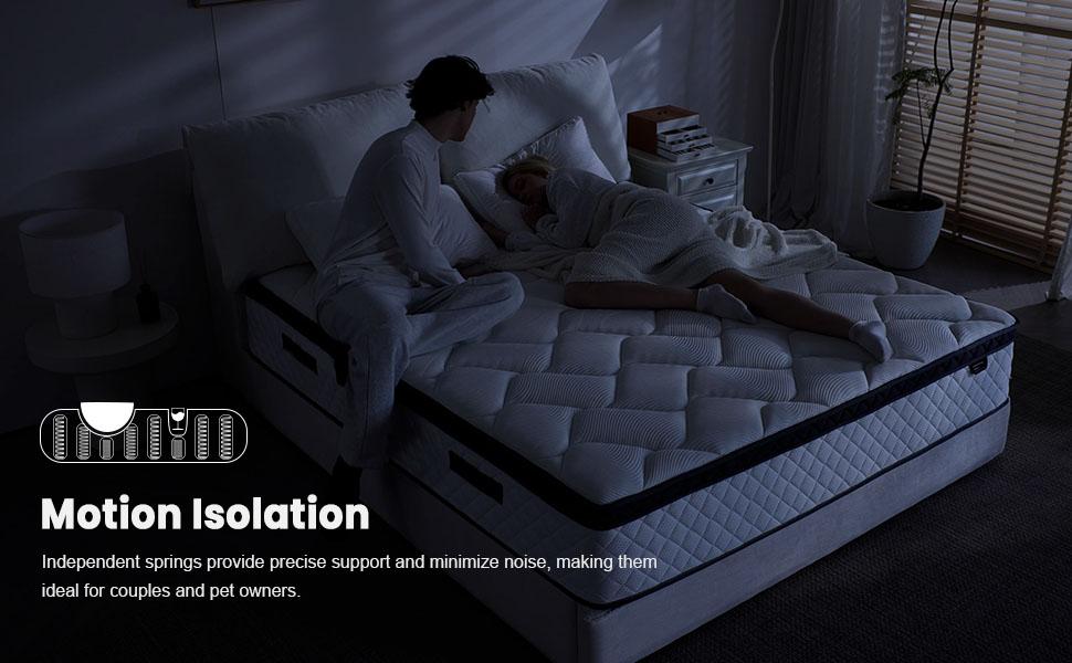 Bezzze Mattress 10-12 Inch Hybrid Mattresses in a Box with Comfort Foam and Pocket Coils,Hybrid Mattress with Memory Foam, Individual Pocket Spring for Motion Isolation, Back & Lumbar Support, Pressure Relief, Queen Bed Mattress Soft,Hybrid Mattress 2.0