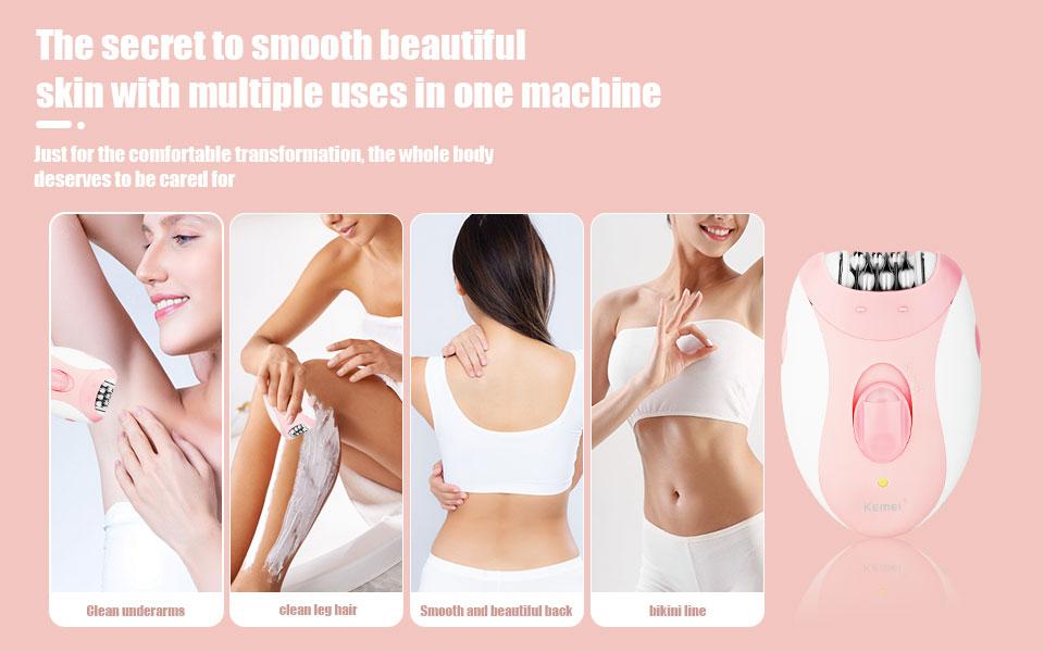 Electric Hair Removal Device for Gentle Epilation, Skin Care Tool for Legs and Hands, Smooth Skin Solution, Km-189b Model