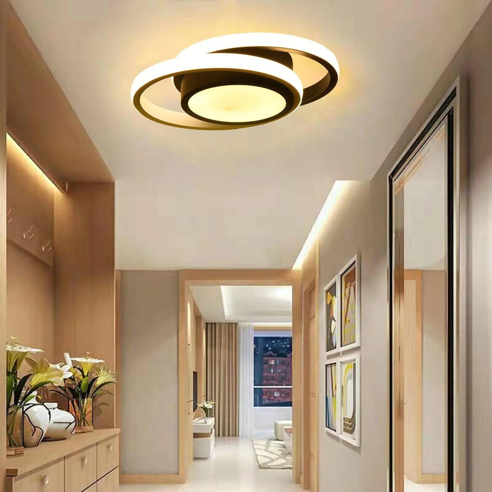 Modern LED Ceiling Light, Adjustable Dimmable Half-Inset Lighting, Home Decor Lamp for Kitchen Bedroom Living Room, Perfect Gift, Adjustable Dimming, Modern Mood Lighting