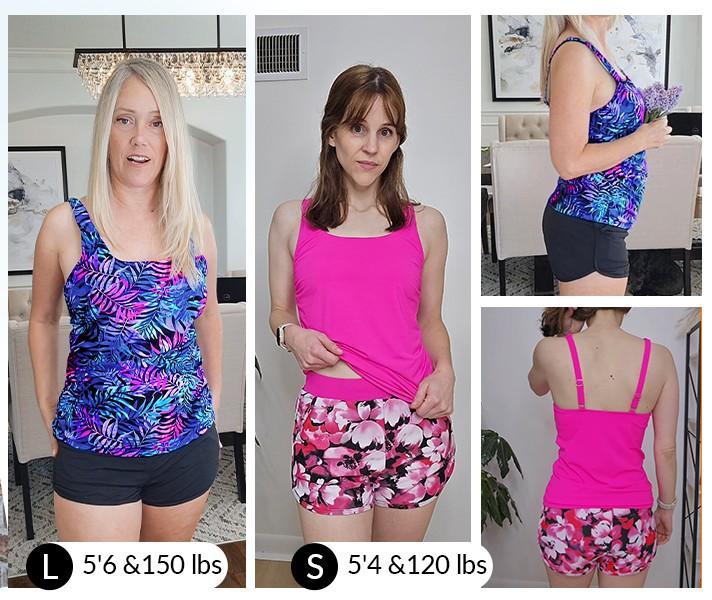 Yonique Tankini Swimsuits with Shorts - Two Piece Swimsuits Tummy Control Bathing Suits with Pockets