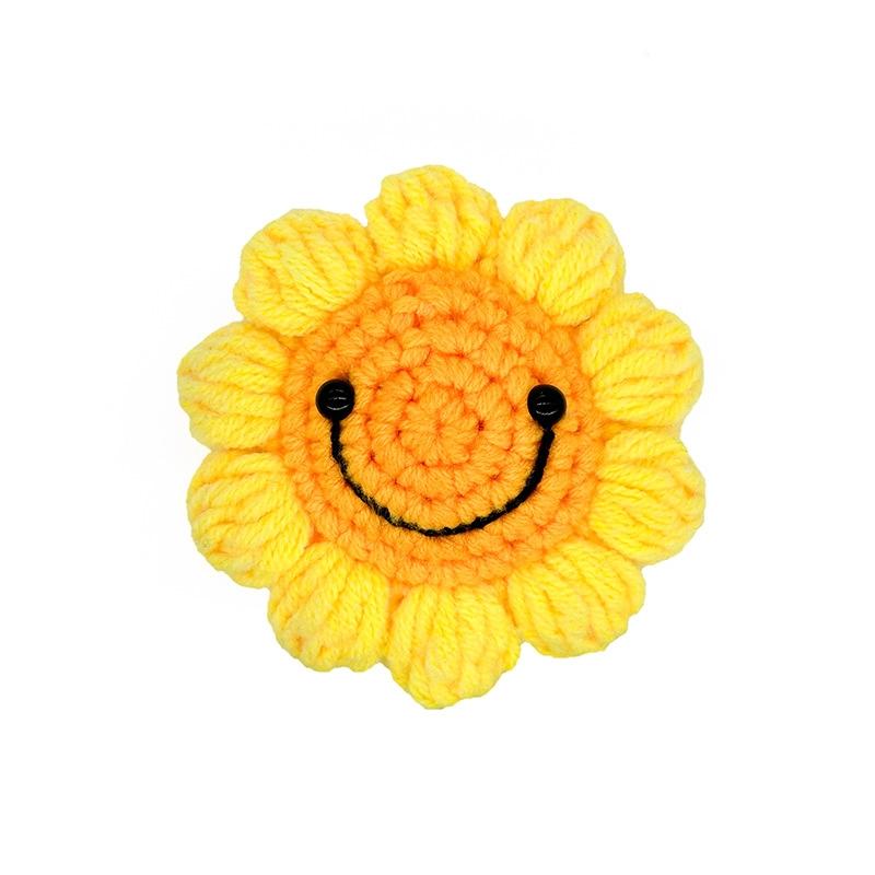 Handwoven sunflower head bouquet potted pen holder, simulated bouquet, preserved flower decoration