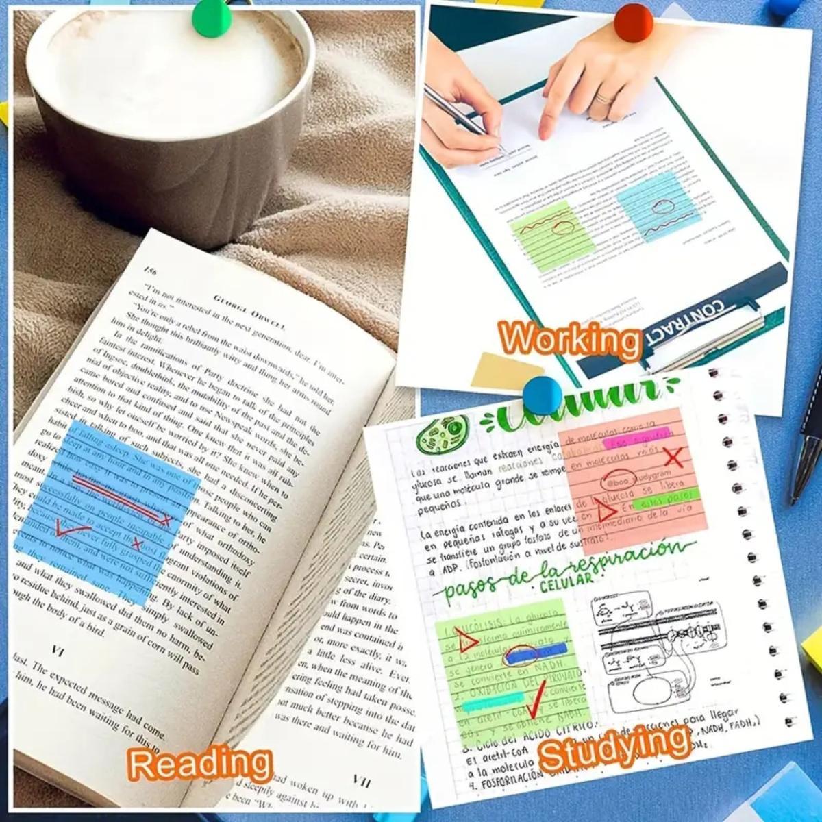 Multicolor Sticky Note, 7 Counts/set Semi-transparent Sticky Note Pads, Note Taking Portable Lined Sticky Memo Pads for Office & School Students, Office Girl Supplies, Summer Gift, Desk Office Accessories, School Supplies, Self Adhesive Stickers