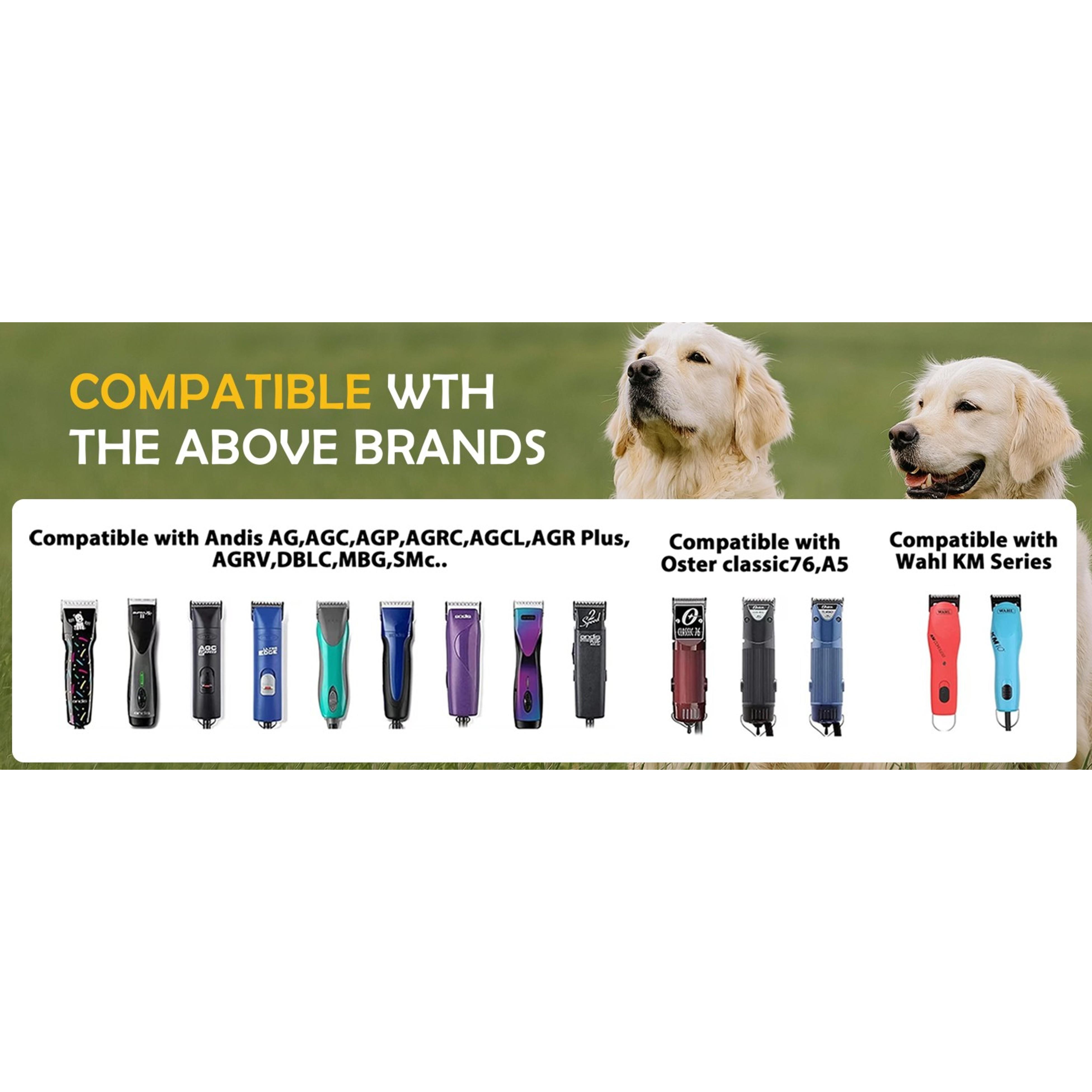 Universal Dog Grooming Blades - Size 7FC, 1/8" Cut Length, Ceramic & Stainless Steel, Black, Compatible with Andis, Oster A5, Wahl KM Series Pet Detachable Clippers, Ceramic&Steel Universal Dog Grooming Blades - Size 7FC, 1/8" Cut Length, Ceramic & Stainless Steel, Black, Compatible with Andis, Oster A5, Wahl KM Series Pet Detachable Clippers, Ceramic&Steel
