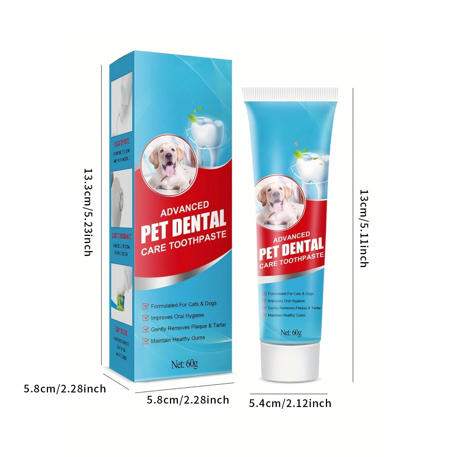 Edible Pet Toothpaste for Cats & Dogs, Daily Teeth Cleaning Oral Care Gel, Freshens Breath & Cleans Surface Stains