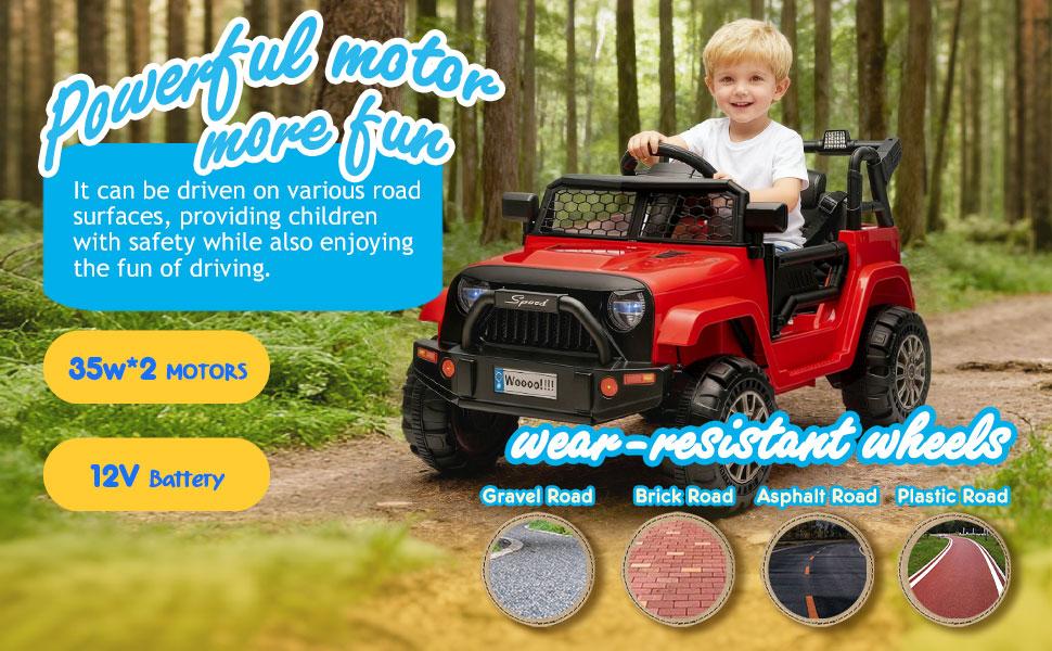 12V Kids Ride On Truck car W/Parents Control,2wd,Suspension System,Front Anti-Collision Bar Design,LED Headlights&Rear Reflective Stickers,Bluetooth,Music,USB,Soft Start&Stop Function For Kids 2-5.