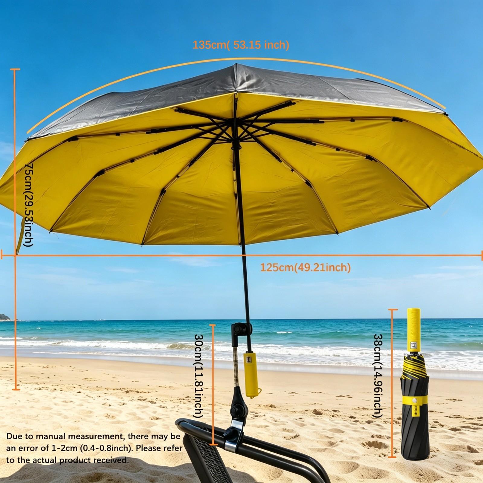 Outdoor Camping Sunshade Umbrella with Clip, Sun Parasol Umbrella, 49-Inch Large Canopy, UV Protection, Beach Gear, Ideal for Travel, Fishing, Golf, Sports Events, Lightweight Canopy Outdoor Camping Sunshade Umbrella with Clip, Sun Parasol Umbrella, 49-Inch Large Canopy, UV Protection, Beach Gear, Ideal for Travel, Fishing, Golf, Sports Events, Lightweight Canopy
