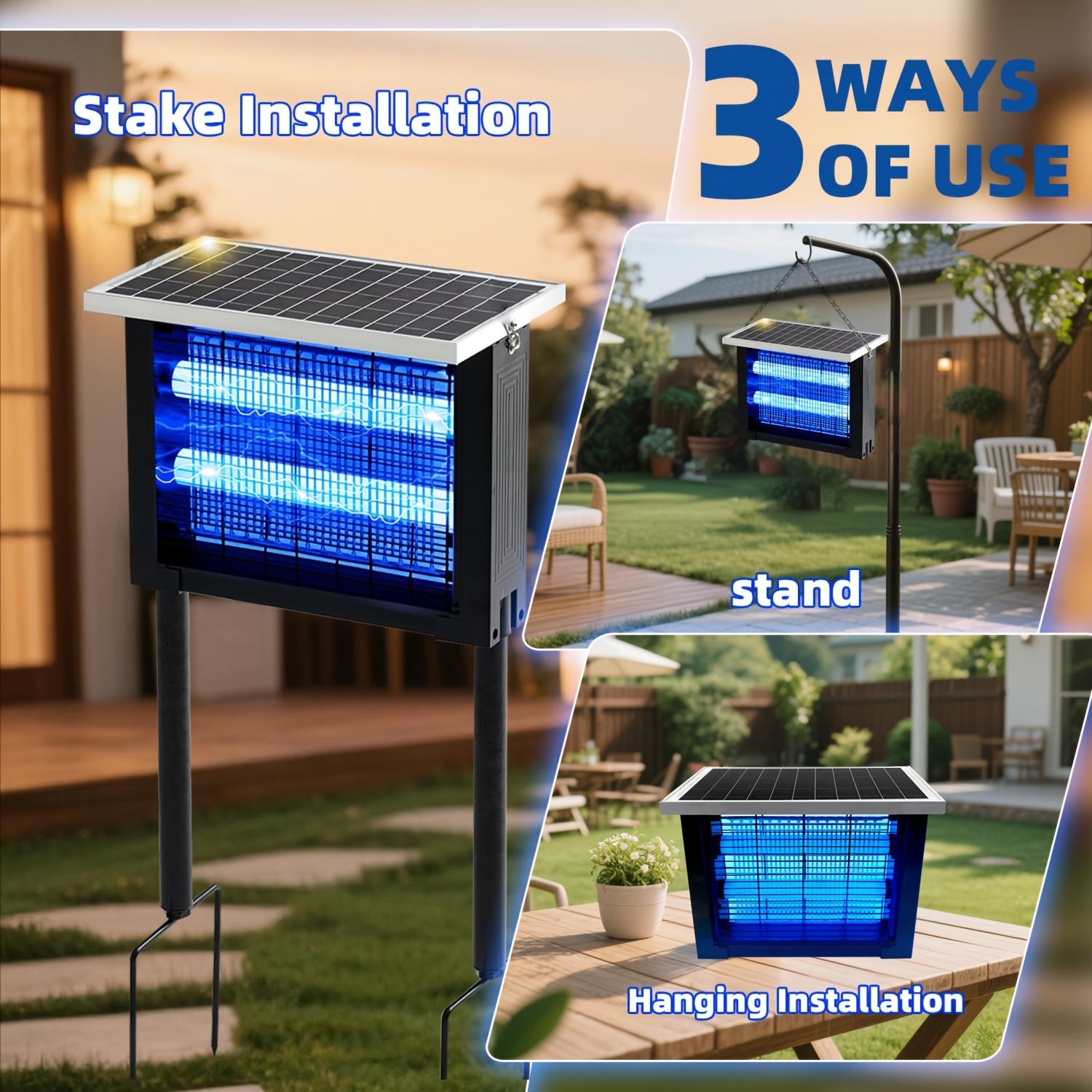 Solar Bug Zapper Outdoor for 2000 sq.ft Portable Rechargeable Mosquito Zapper with High Powered LED Light