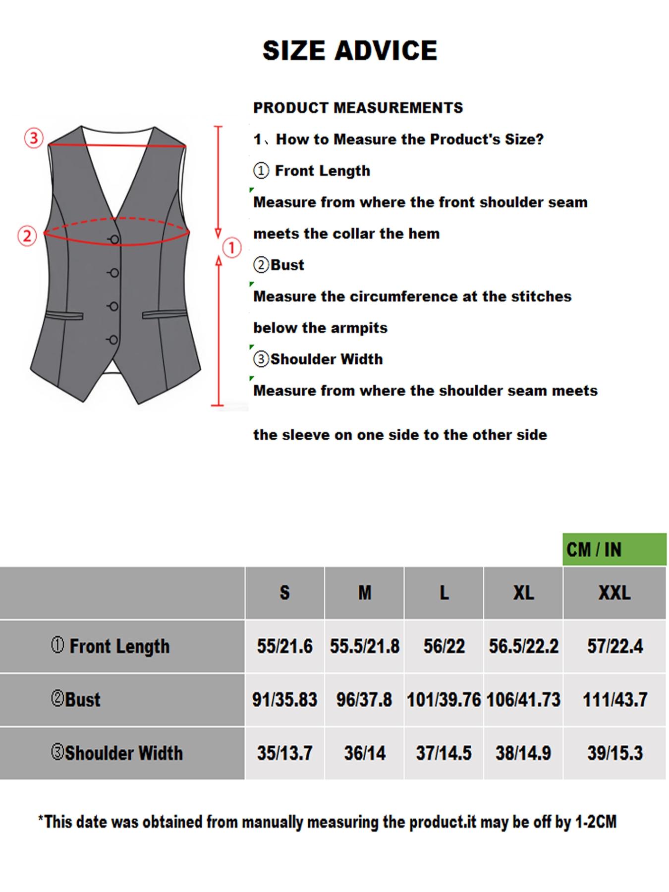 Women's Solid Button Front Pocket V Neck Suit Vest, Elegant Sleeveless Suit Vest for Work Office Business, Ladies Spring & Fall Clothes