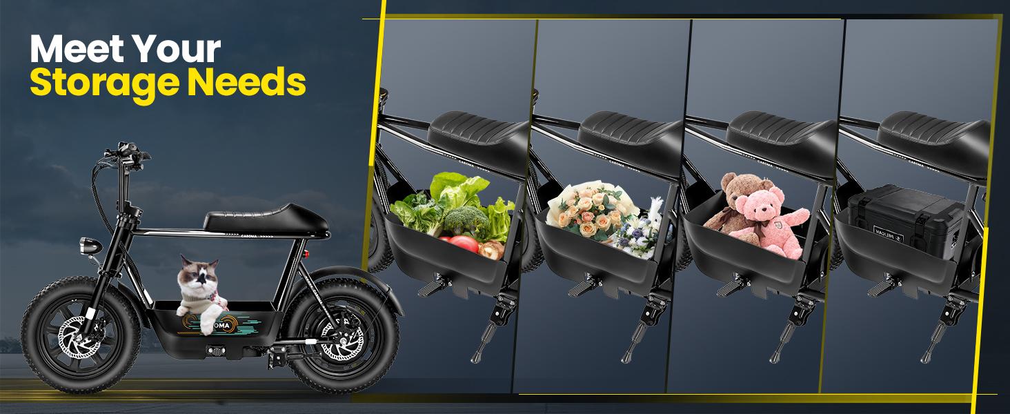 Caroma Peak 1200W Electric Scooter with Seat, 16" Fat Tire Electric Scooter for Adults & Teens, 30 Miles Ranges 20MPH Max Speed, Electric Motorcycle for Commuting with Basket Caroma Peak 1200W Electric Scooter with Seat, 16" Fat Tire Electric Scooter for Adults & Teens, 30 Miles Ranges 20MPH Max Speed, Electric Motorcycle for Commuting with Basket