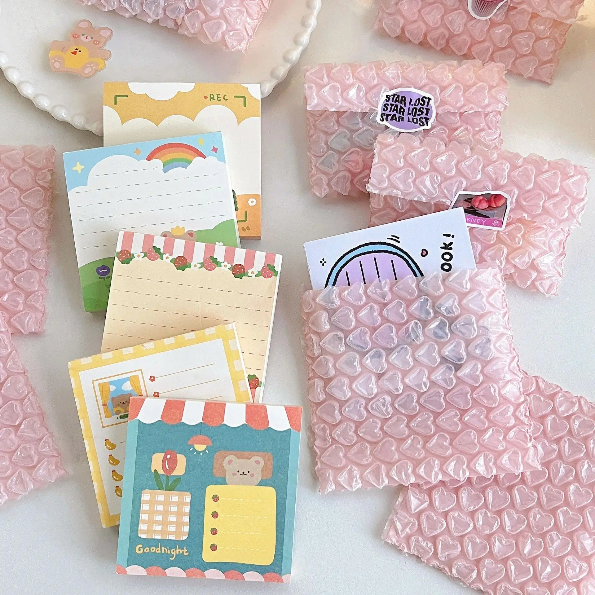 10pcs Love Heart Shaped Bubble Mailers Envelope Protective Wrap Plastic Shockproof Bag Foam Packing Bags