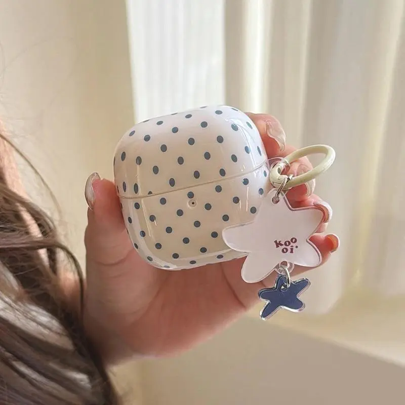 Korean Polka Dot Cute Earphone Case For Samsung Buds 4 3 2 Pro Core Live Headset Cover Silicone Headphone Cases For Galaxy Buds3