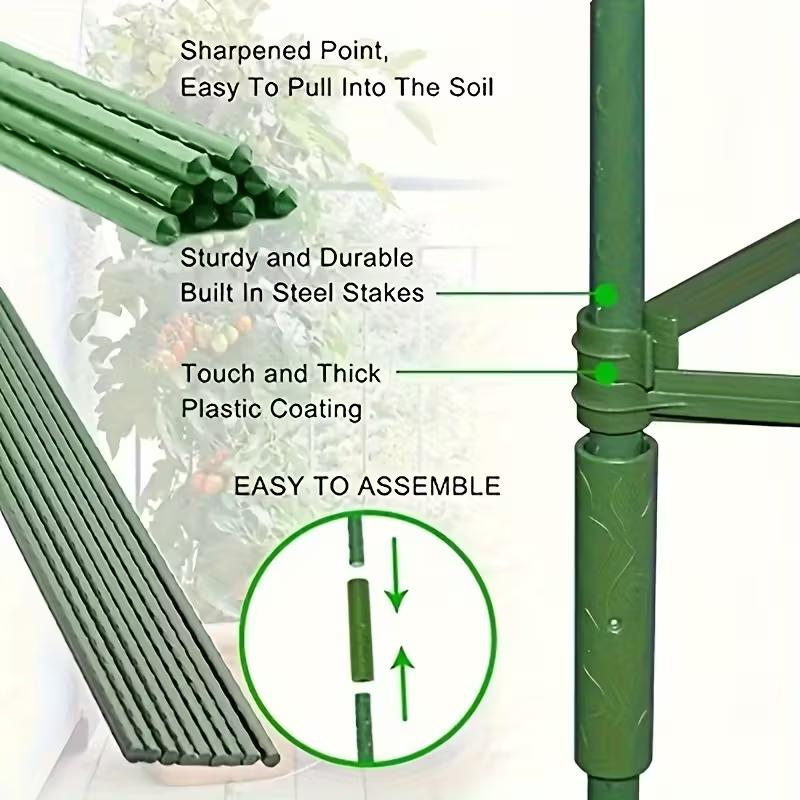 24/33 Piece Multifunctional Plant Support Stand, Garden Obelisk Trellis, Adjustable Height for Climbing Vegetables, Tomatoes, Gardening Plants, Easy Assembly, Reusable