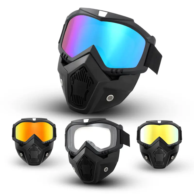 Vintage Harley‑Style Motorcycle Goggles, Windproof Anti‑UV Retro Aviator Helmet Goggles for Motocross Dirt Bike ATV Skiing Off‑Road Riding