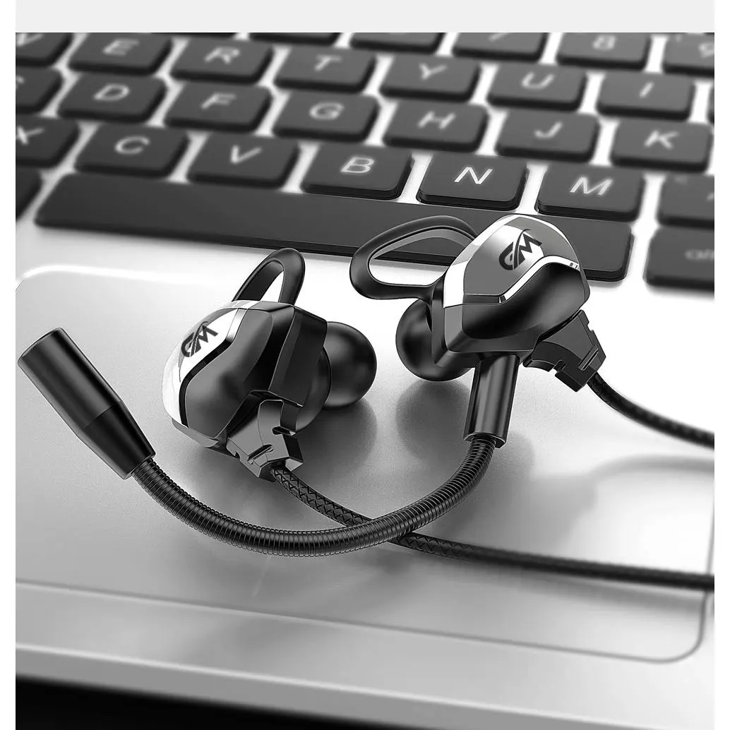 Wired In-Ear Gaming Earphones with Mic 3.5mm Type-C Options Heavy Bass for PC Mobile Phone