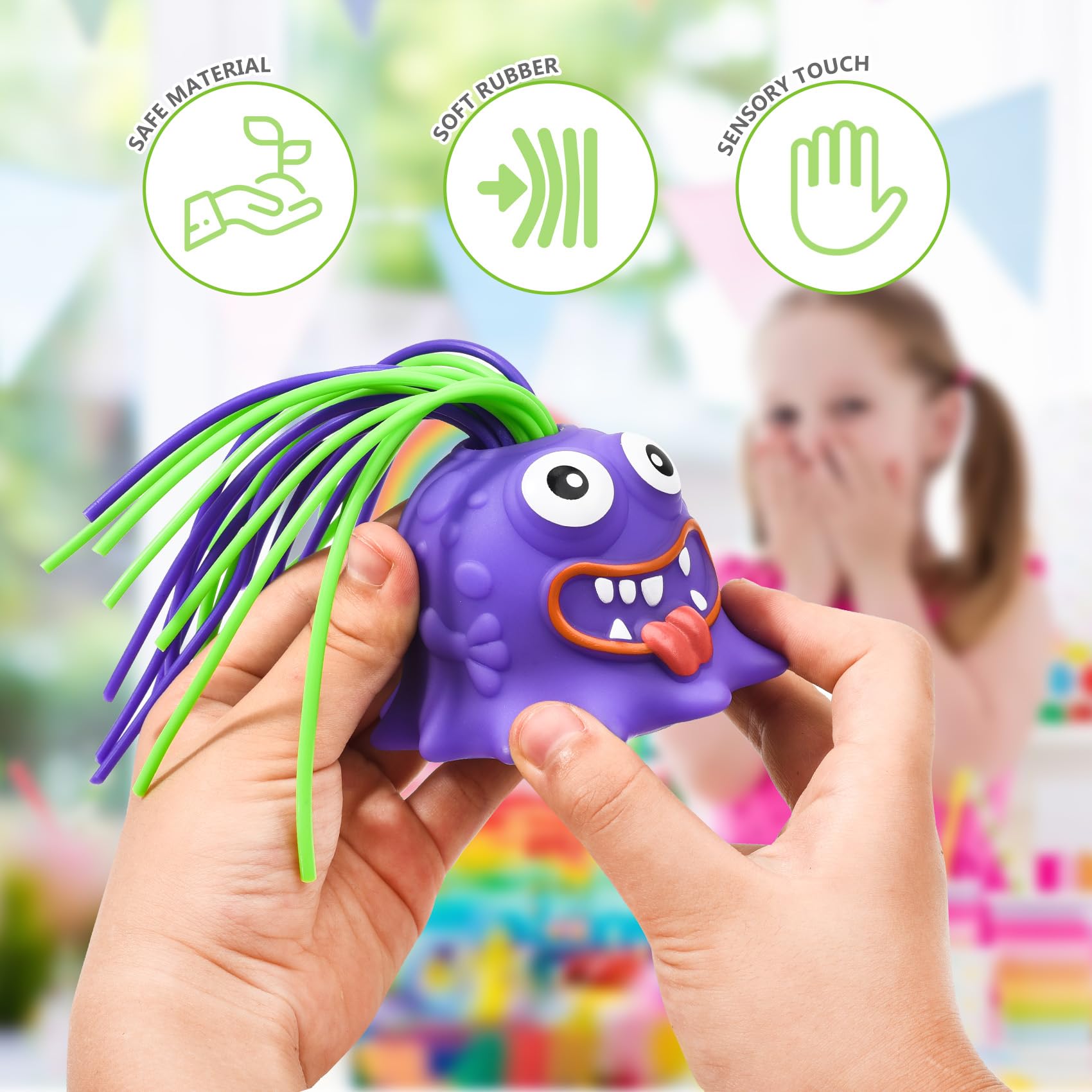 Random Color Screaming Toy, Novelty Funny Hair Pulling Will be Screaming Squeeze Toy for Kids