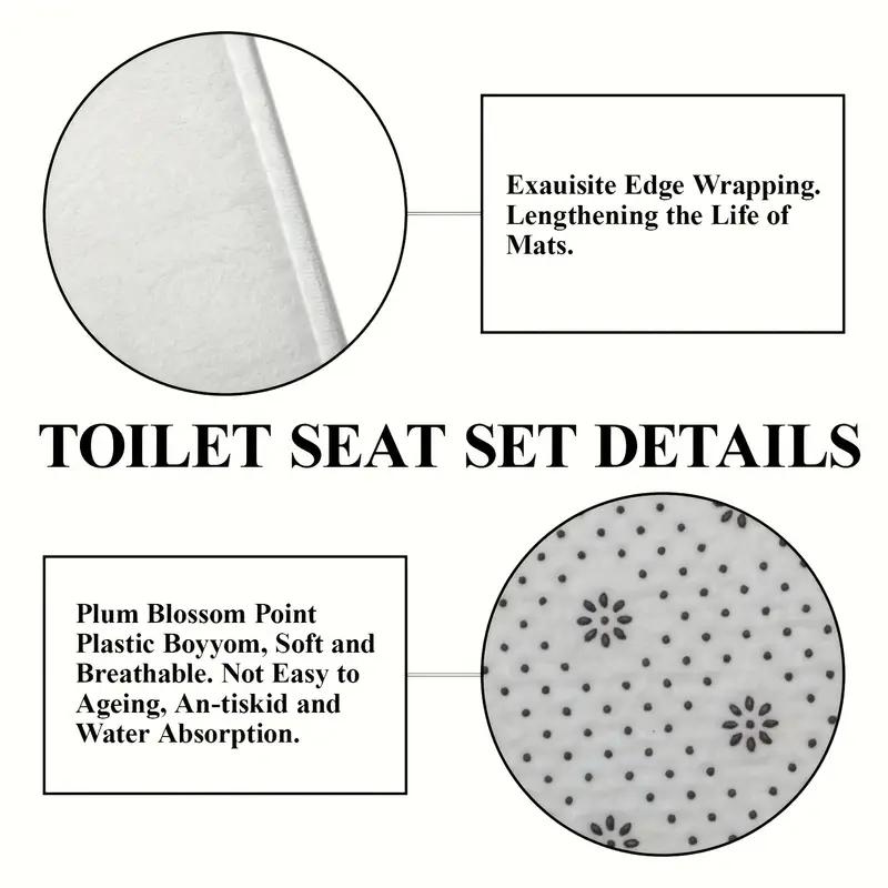 Romantic Sea View Pattern Bathroom Decorations, Including Shower Curtain & Toilet Lid Cover & U-shape Mat & Rectangle Mat, Bathroom Accessories for Home Decor