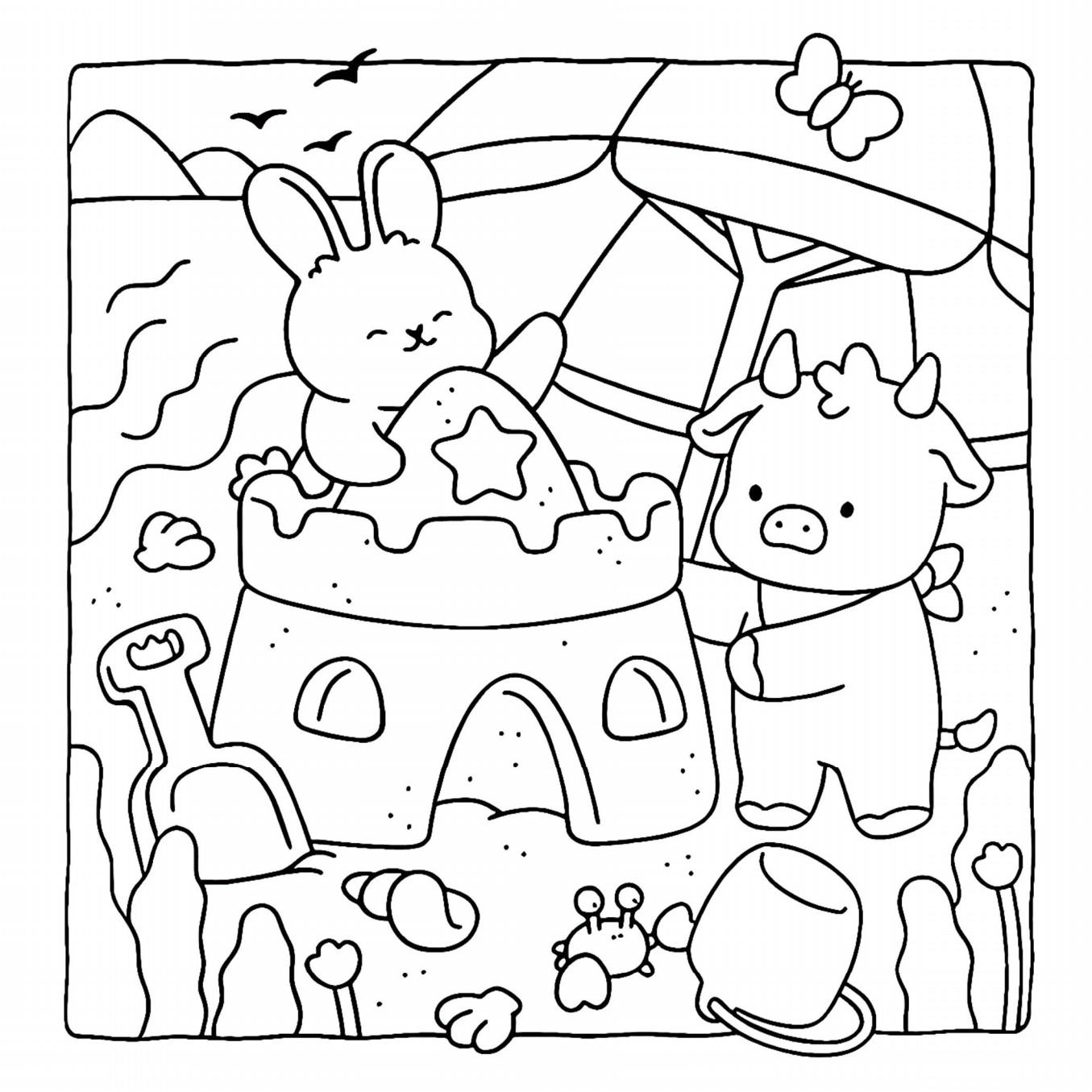2027 Cute Cartoon Animals DIY Coloring Calendar 12 Months Stress Relief Relaxing Hand-drawn Line Art Desk Calendar Planner for Adults Kids Art Craft Gift,TikTokMadeMeBuyIt,kids calendar,new year calendar,coloring page calendar
