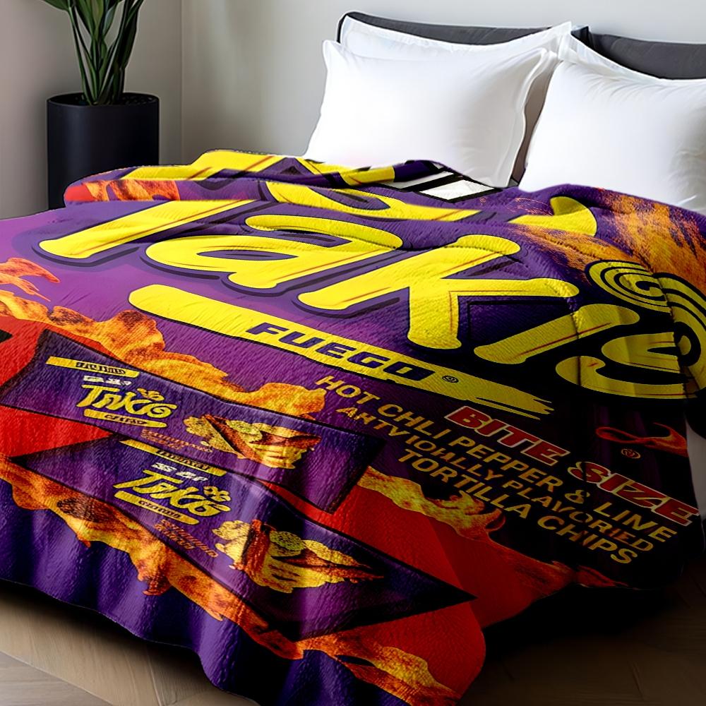 Mini Taco Spicy Theme Blanket, Ultra Soft Flannel Nap Blanket, Shawl Blanket, Small Cover Blanket, Perfect Gift for Holidays