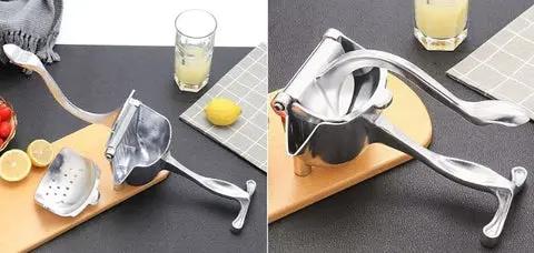 Hand Juicer Squeezer - Aluminum Manual Press Juicer with Ergonomic Grip for Efficient Juice Extraction of Pomegranates Citrus & More, Durable Compact Easy to Use & Clean Manual Citrus Juicer.