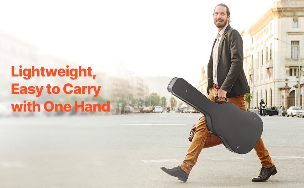 VEVOR Acoustic Guitar Hard Case, 43.31 in Gourd-Shaped Guitar Hard Case, With Lock Latch Key Handle, PVC Padding Soft Lining Water-Resistant Hard Shell Guitar Case, for 39-41 in Acoustic Guitar, Black VEVOR Acoustic Guitar Hard Case, 43.31 in Gourd-Shaped Guitar Hard Case, With Lock Latch Key Handle, PVC Padding Soft Lining Water-Resistant Hard Shell Guitar Case, for 39-41 in Acoustic Guitar, Black