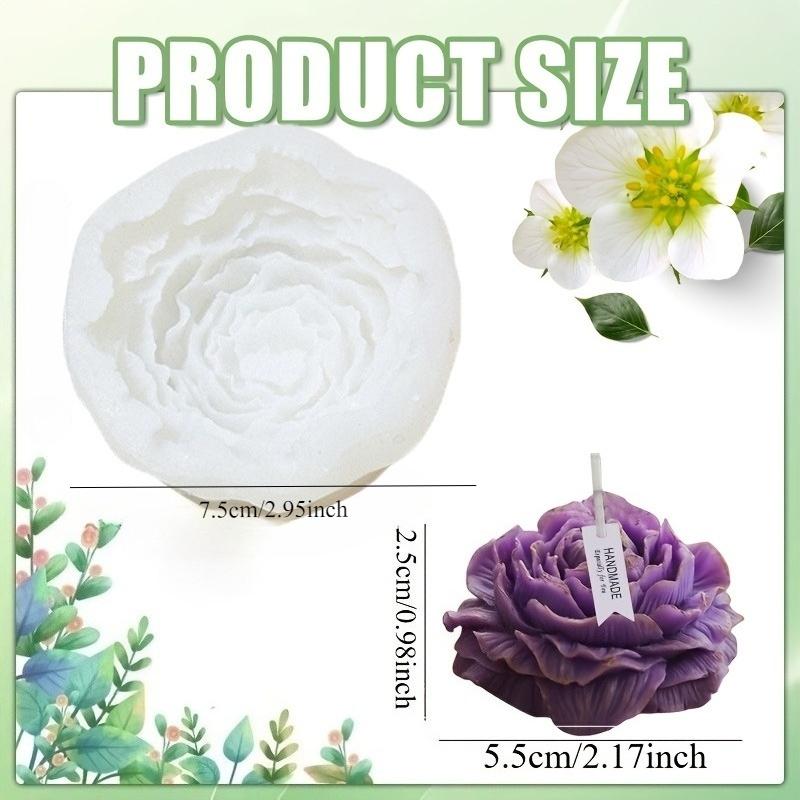Resin Mold 4Pcs 3D Layered Peony Silicone Mold Set, for DIY Candle Making & Home Decor, Ideal for Christmas, Valentine's Day, Mother's Day & Housewarming, Craft