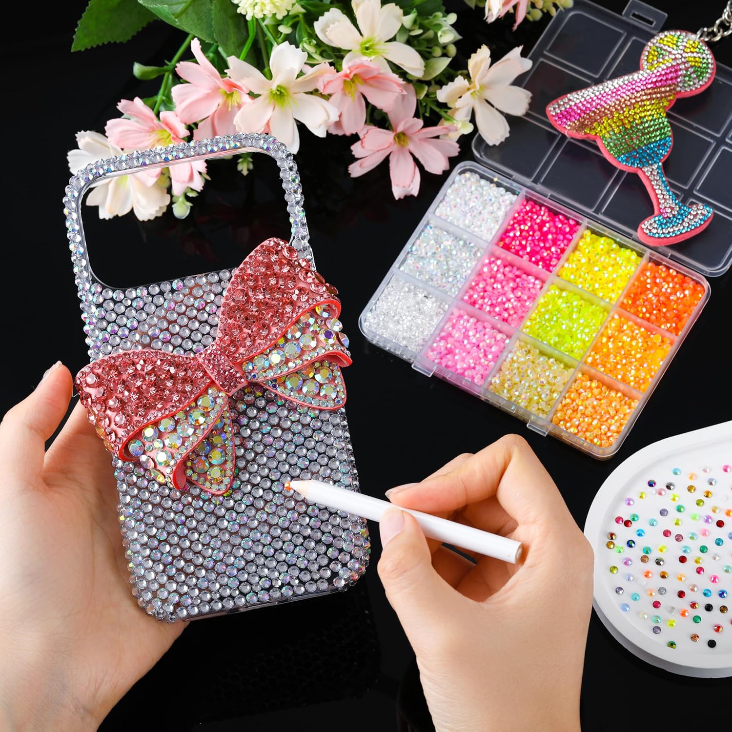 1 Set Multi-colors Semi-circular Resin Nail Diamond Charms 3D 48 Colors 3mm Mini Flat Bottomed Nail Rhinestones DIY Nail Art Crafts