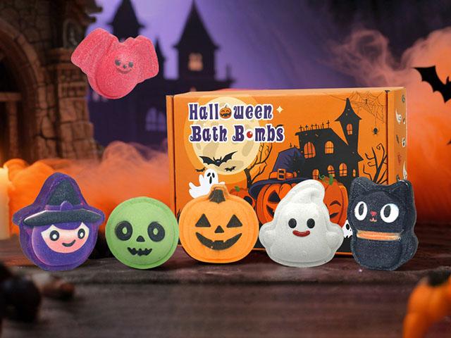 iHave Halloween Bath Bomb Gift Set – 6pcs Cute & Spooky Children’s Bath Bombs Gift Box with Witch, Bat, Black Cat, Skull, Ghost & Pumpkin – Halloween Party Favors, Halloween Gifts for Kids & Women, Relaxing Self-Care, Fun Bath Time, Fizzy Spa Balls