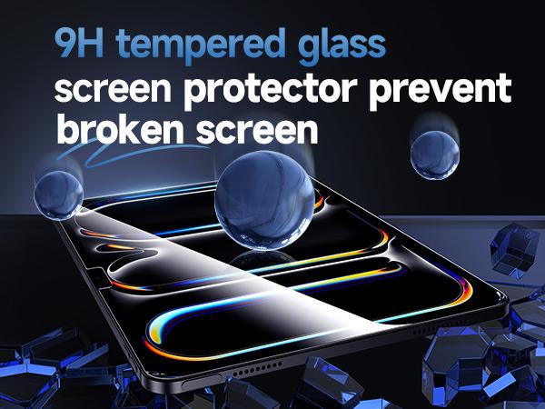 MAGIC JOHN Tempered Glass Screen Protector for iPad Anti Scratch HD Clarity Ultra Clear Protection