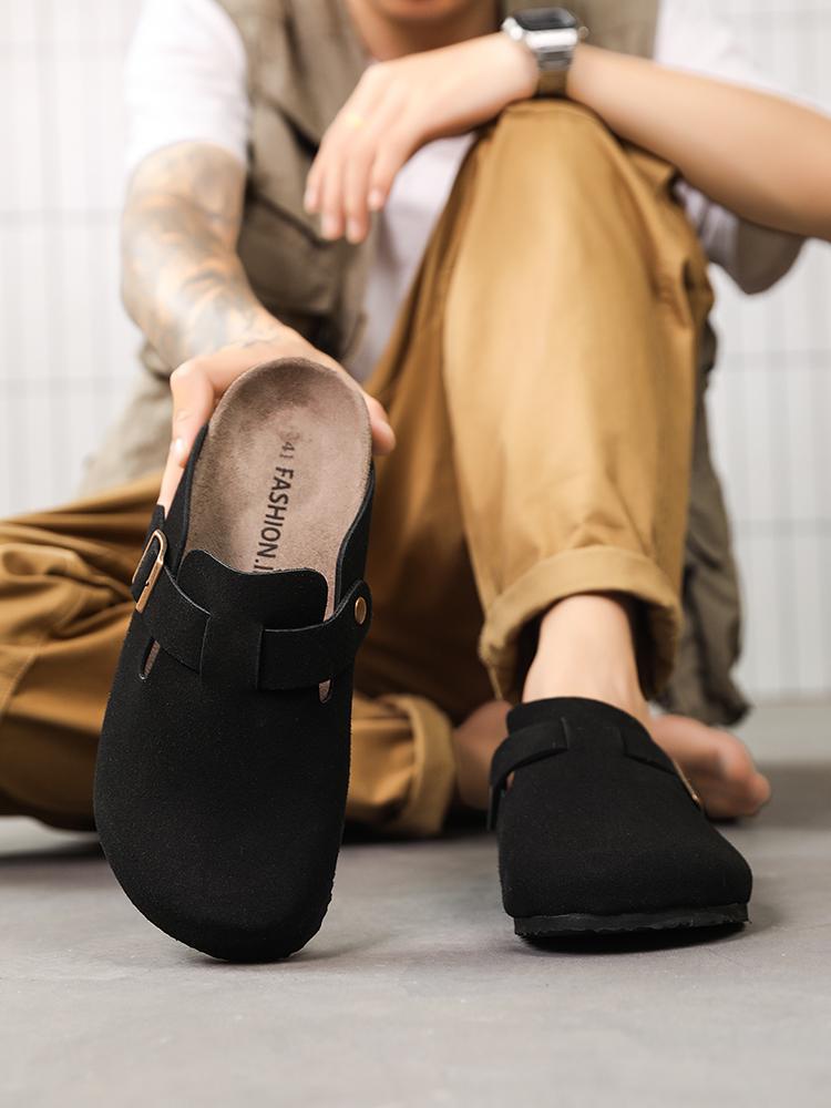 New Lightweight Comfortable Slip-On Couples Half-Enclosed Backless Rubber Sandals, Men's Women's Birkken Shoes, Casual Round Toe Low Top