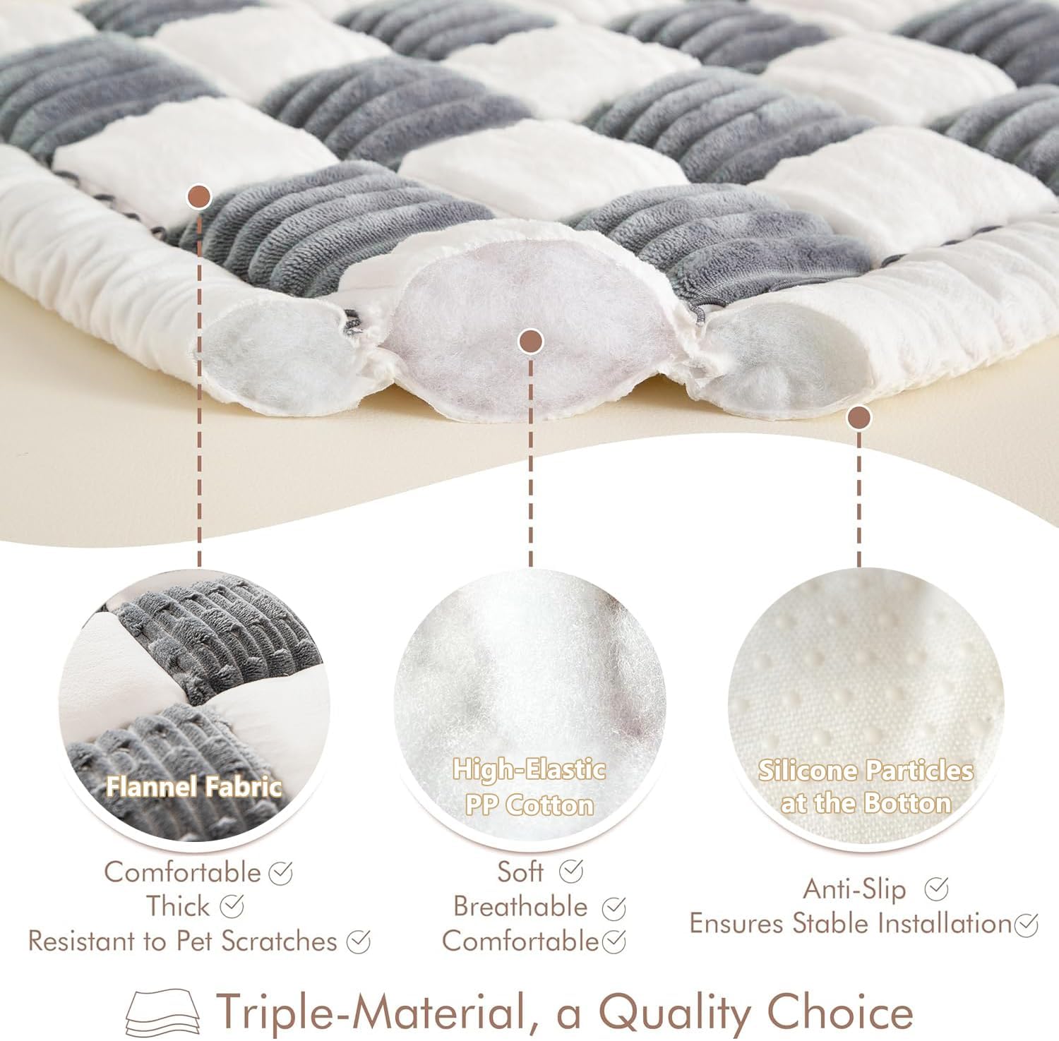 Pet Bed Mat for Car Backseat Extender Non-Slip Plaid Dog Bed Blanket for Car Back Seat Travel Pet Mat Custom Fit for Backseat Extenders and Seat Covers