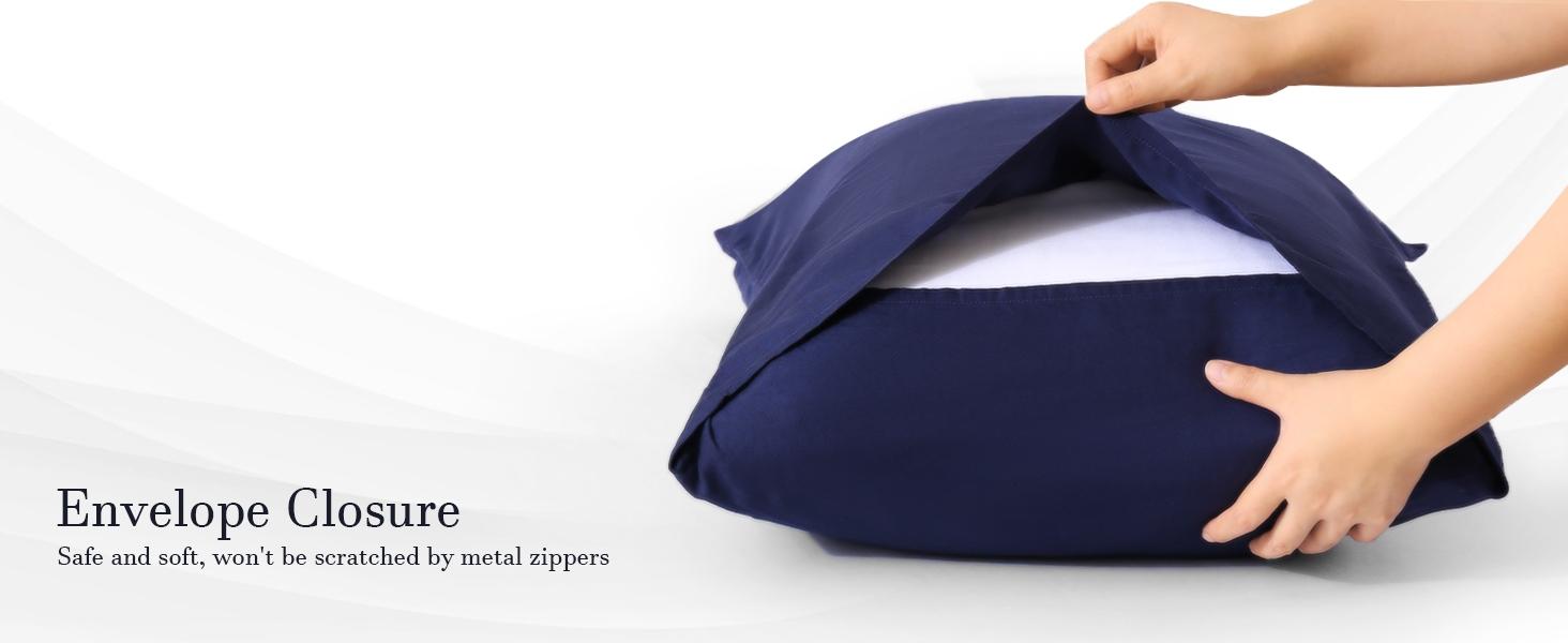 100% Natural Bamboo Linen Pillowcases 2Pcs, Breathable Pillow Covers with Envelope Closure,temperature regulating, Skin-friendly, Christmas gift idea Cooling Soft Touch