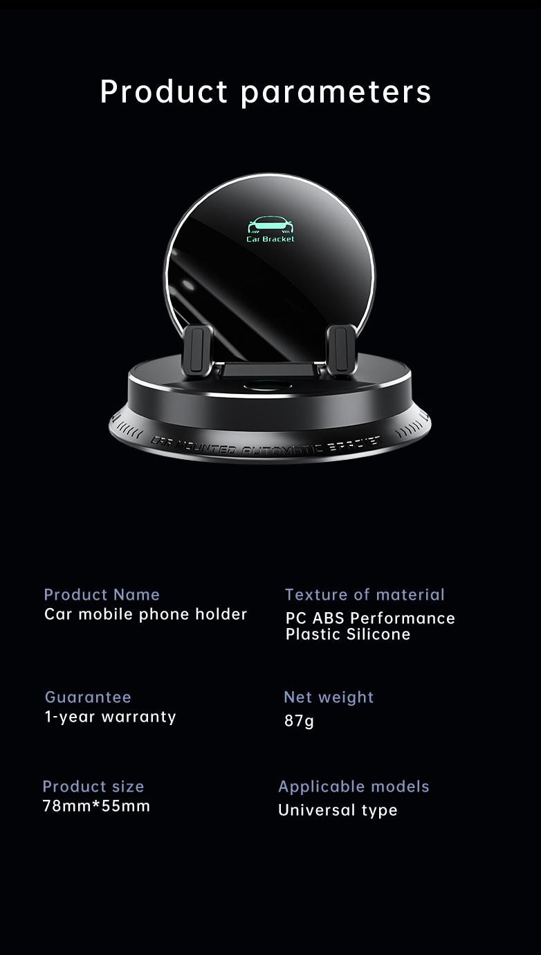 Auto-Sensing Infrared Car Wireless Charging Wireless Charger Mount, Nano-Silicone Anti-Scratch Base, 360° Rotatable Universal Phone Holder for Car Vents & Dashboard, Mini Luxury Navigation Bracket for Home & Office, Mountable Charging Accessory