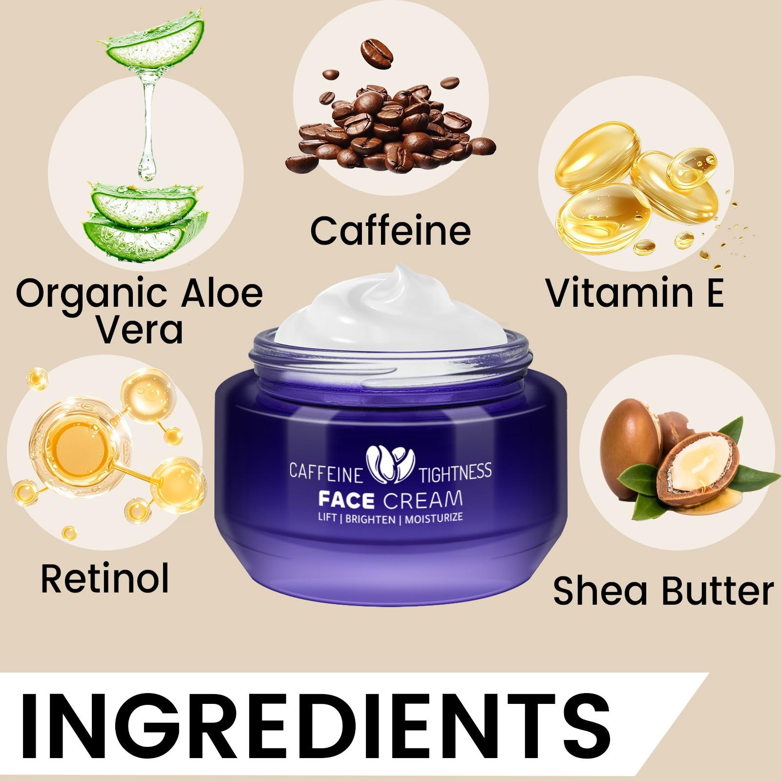 Caffeine Firming Balm with Retinol and Caffeine Essence, Anti-Wrinkle Repair Cream, Moisturizing Night & Day, Smoothes Fine Lines, Tightens Face and Neck