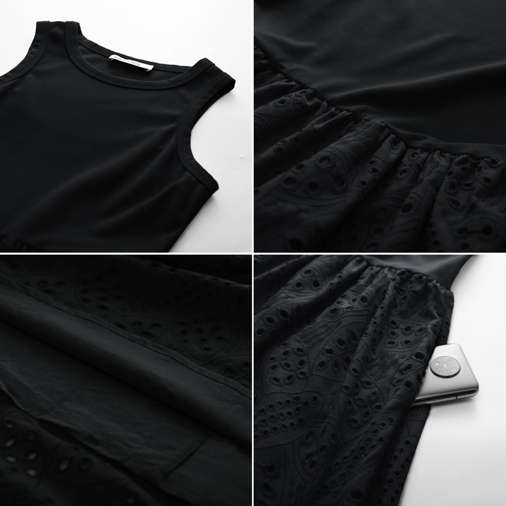 GRACE KARIN Women's Summer Sleeveless Tank Dress A-Line Midi Flowy Swing Casual with Pockets Holiday