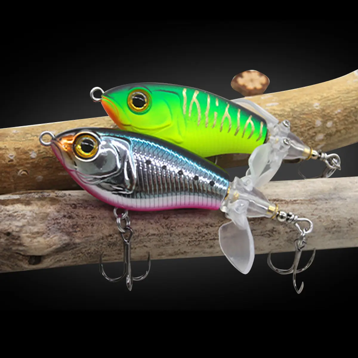 Dual‑Propeller Topwater Whopper Plopper Lure, Floating Long‑Cast Fishing Bait 9g 16g for Bass, Snakehead