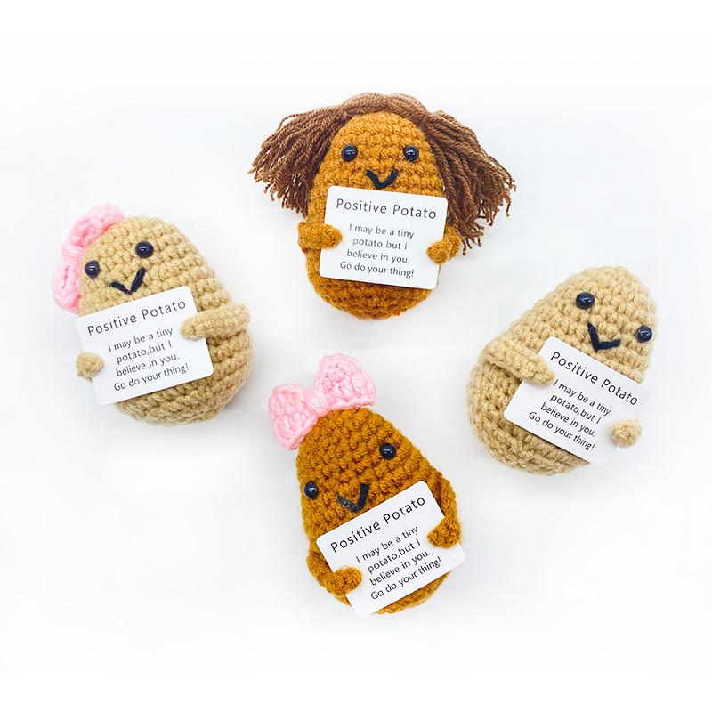 Rainbow crochet potato doll, soft emotional support toy, quirky positive energy emoji pack, cute home and office decor gifts suitable for Christmas, Valentine's Day, Halloween, Easter, and Children's Day gifts