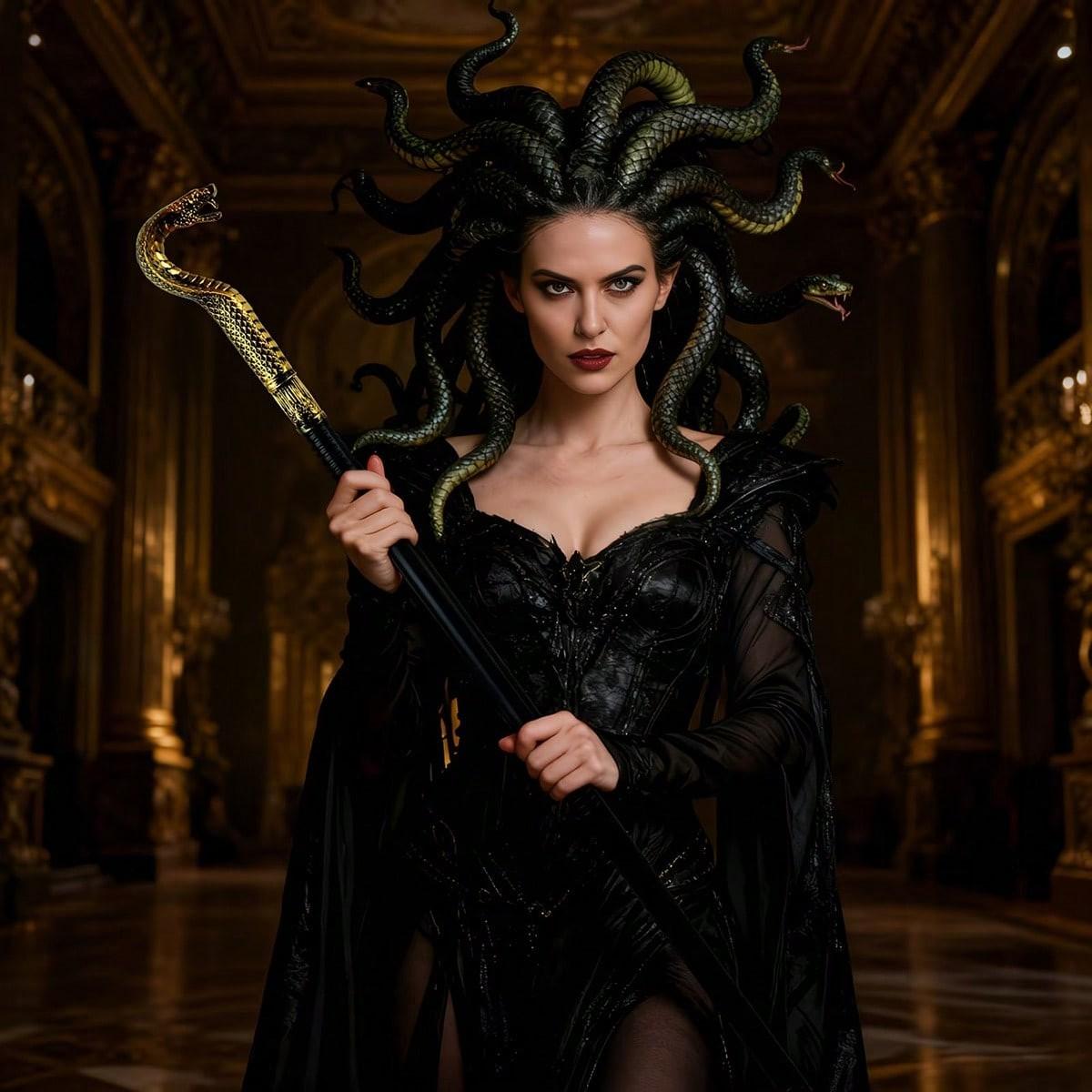 High Snake Eye Glasses Staff, Pharaoh Wand, Wizard Stick, Cosplay Prop, Halloween Costume, Theme Party, Stage Performance Decor