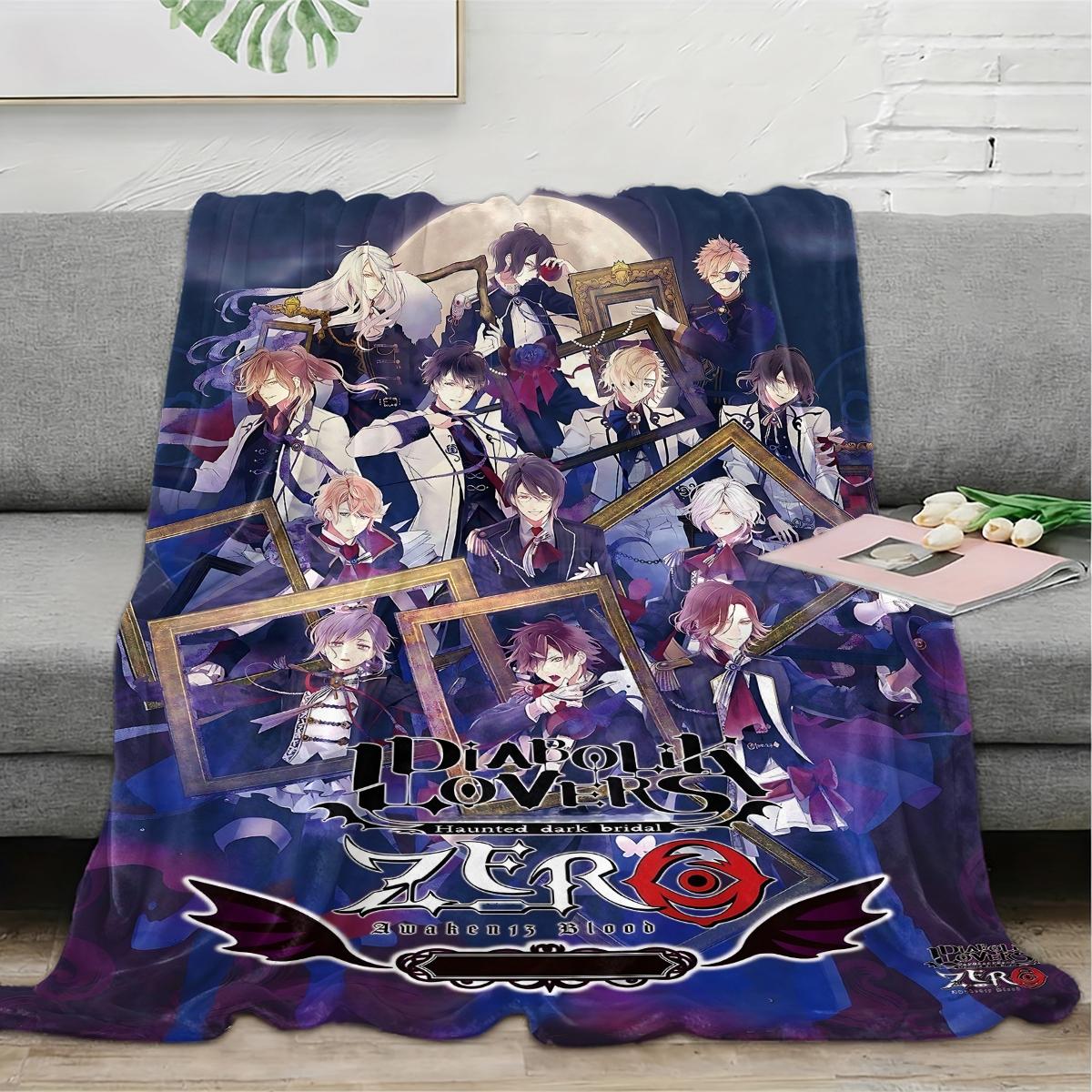 Diabolik Lovers brainstorm  flannel blanket, exclusive gift for home, office, camping travel, personalized pattern design, modern style, soft texture